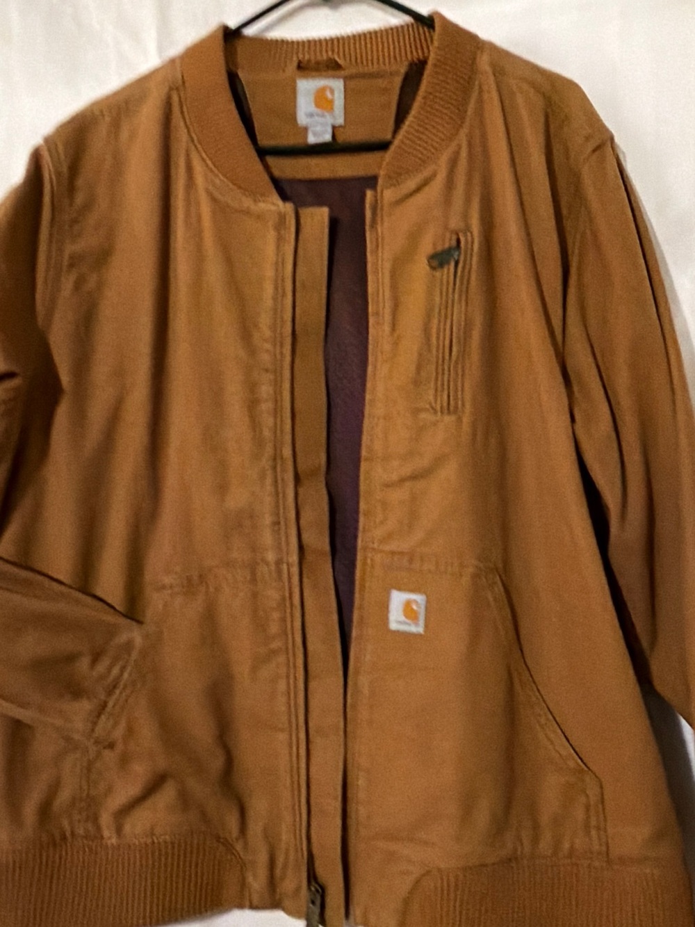 Carhartt Brown Bomber-Style Duck Canvas Jacket